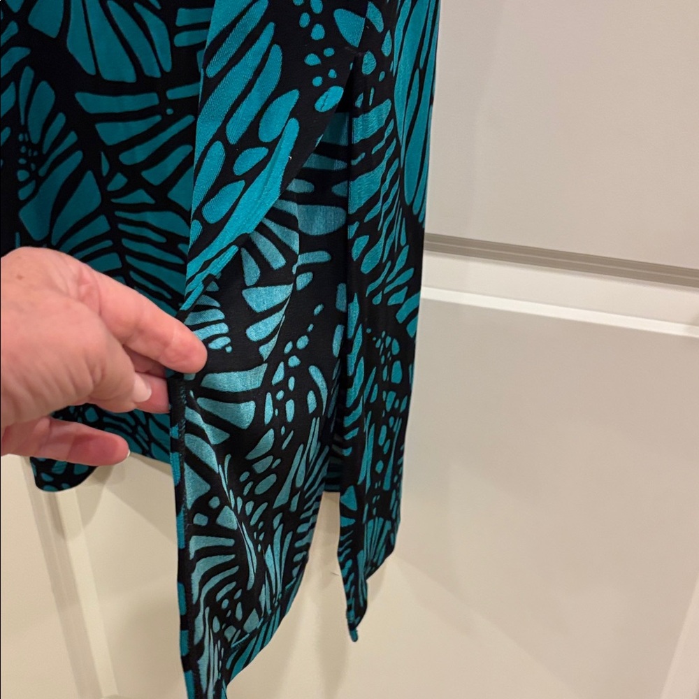 New Chico's Travelers Collection Teal and Black Maxi Dress - Picture 6 of 8
